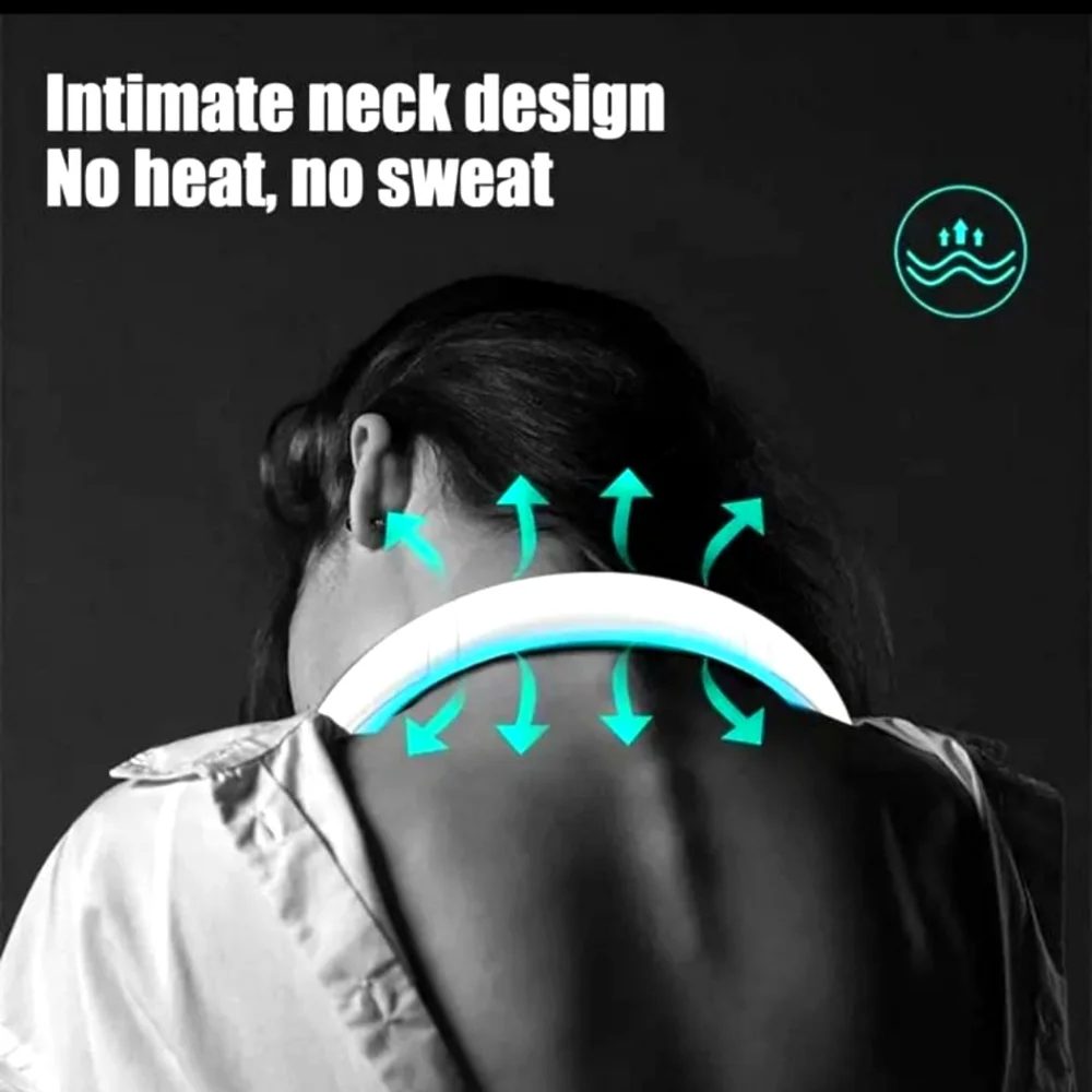 Bladeless Neck Fan with 360 Airflow, Portable Hands Free Small USB Fan